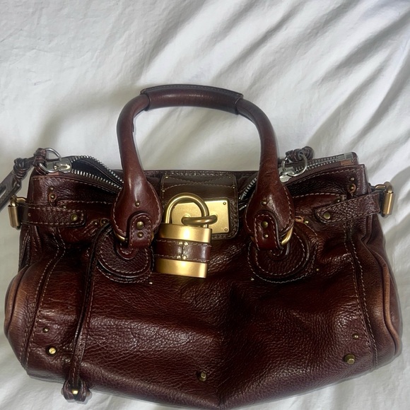 Chloe Handbags - Chloé Paddington 2005 Dark Brown Leather Satchel with Gold Lock